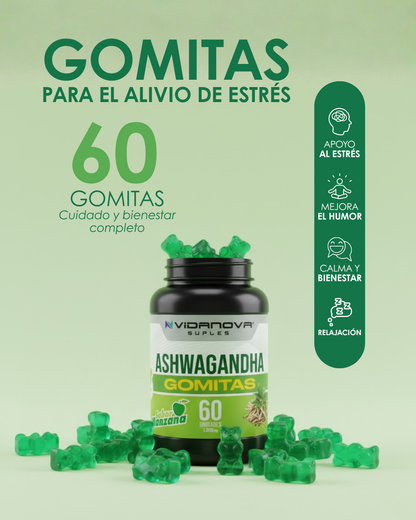 GOMITAS PREMIUIM ASHWAGANDHA - alivia el estrés